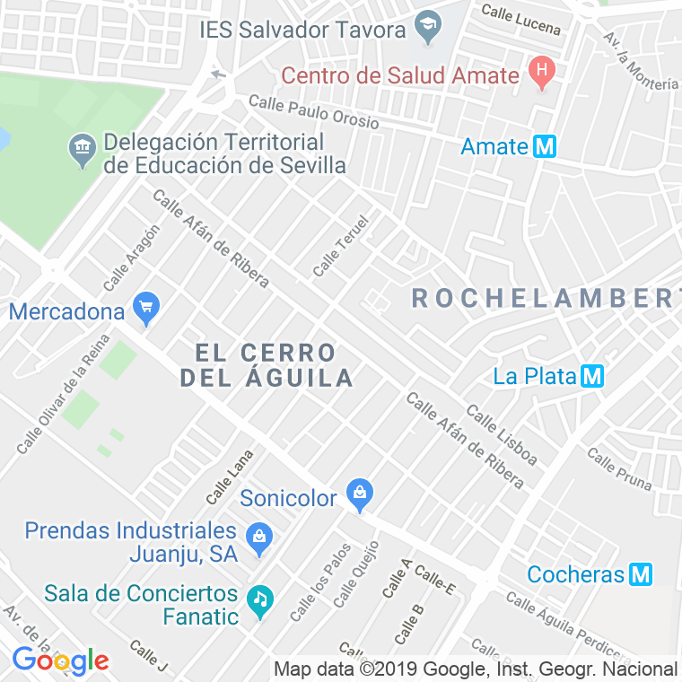 Código Postal calle Afan De Rivera en Sevilla