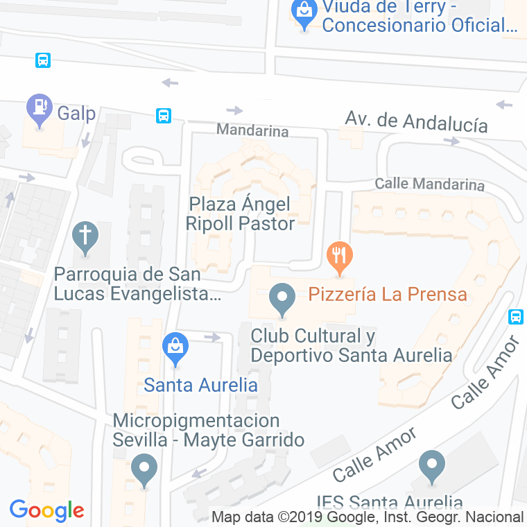 Código Postal calle Angel Ripoll Pastor, plaza en Sevilla