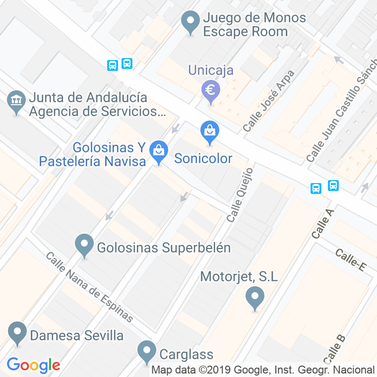 Código Postal calle Bacantes, Las en Sevilla