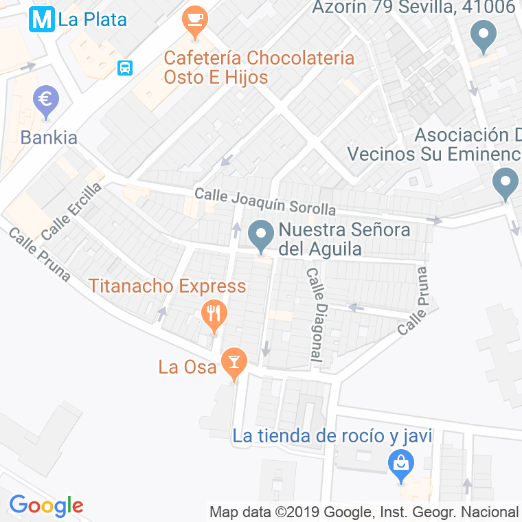 Código Postal calle Barriada De Nuestra Señora Del Aguila en Sevilla