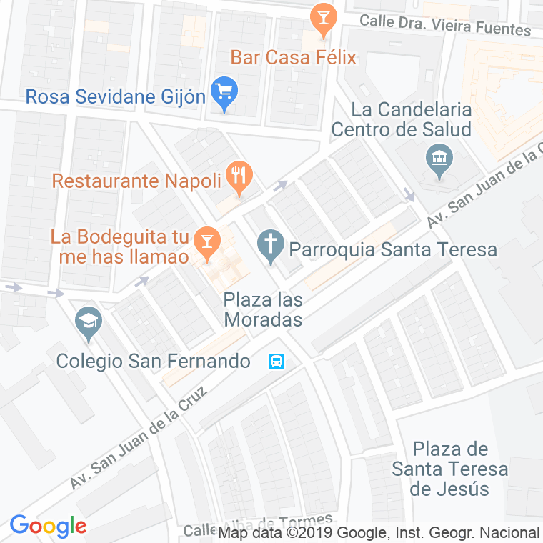 Código Postal calle Barriada De Santa Teresa en Sevilla