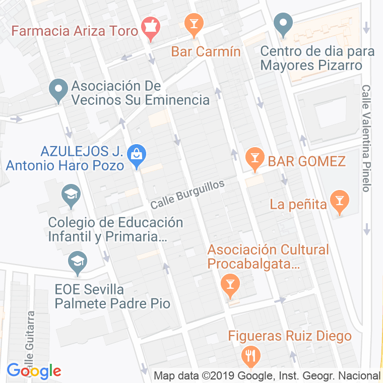 Código Postal calle Burguillo en Sevilla