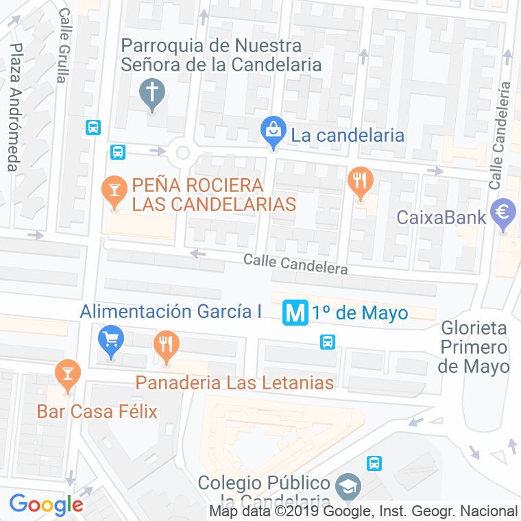 Código Postal calle Candelera en Sevilla