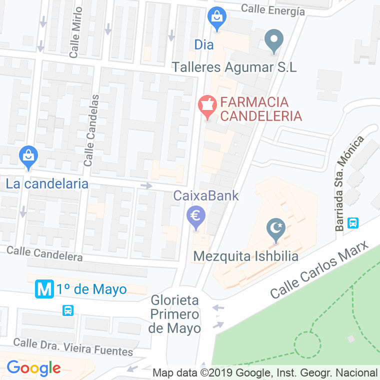 Código Postal calle Candeleria en Sevilla