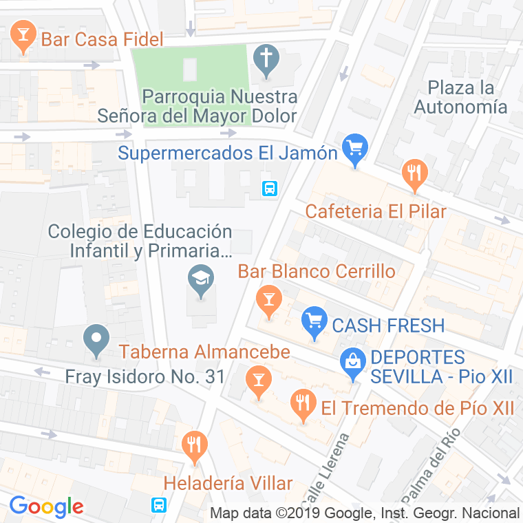 Código Postal calle Algamitas en Sevilla