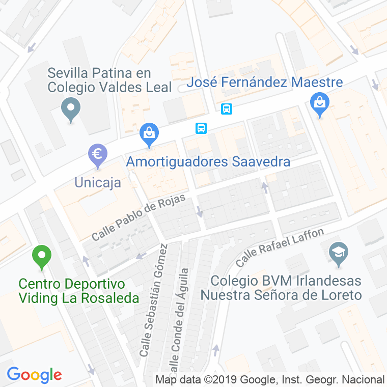 Código Postal calle Alonso Martinez en Sevilla