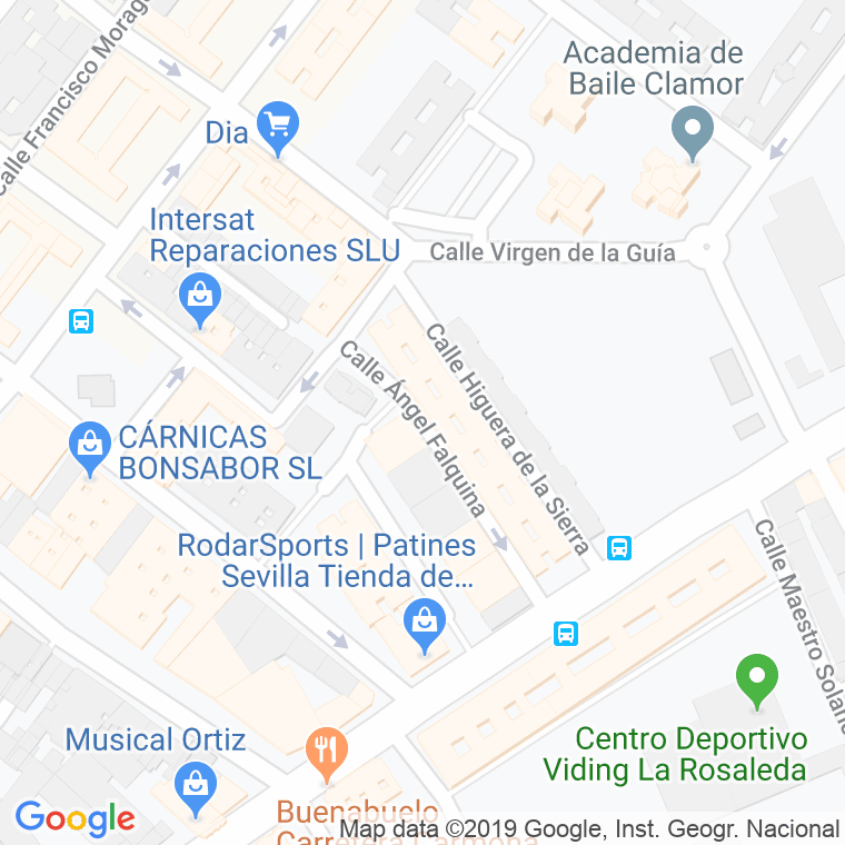 Código Postal calle Angel Falquina en Sevilla