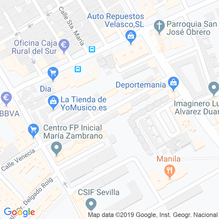 Código Postal calle Antonio Filpo Rojas en Sevilla