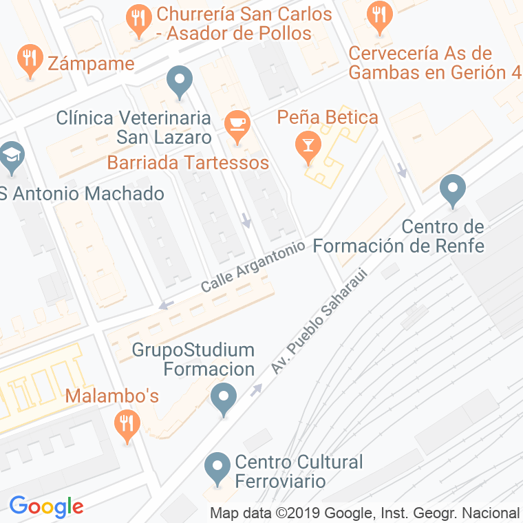Código Postal calle Argantonio en Sevilla