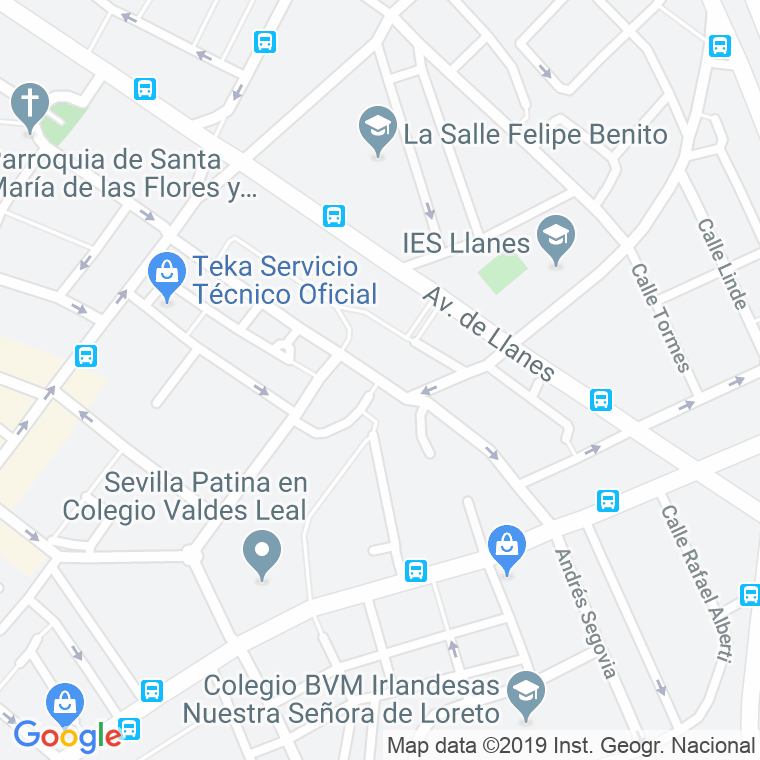 Código Postal calle Barriada Santa Maria De Ordas en Sevilla