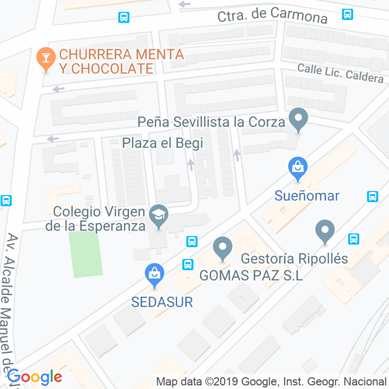 Código Postal calle Begi, plaza en Sevilla