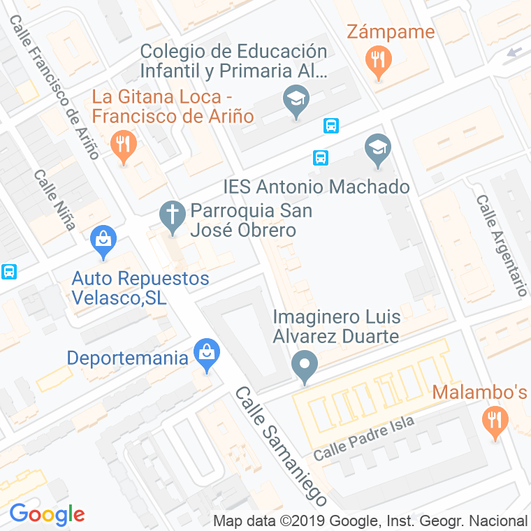 Código Postal calle Iriarte en Sevilla