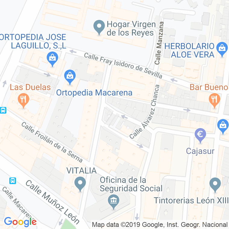 Código Postal calle Alvarez Changa en Sevilla