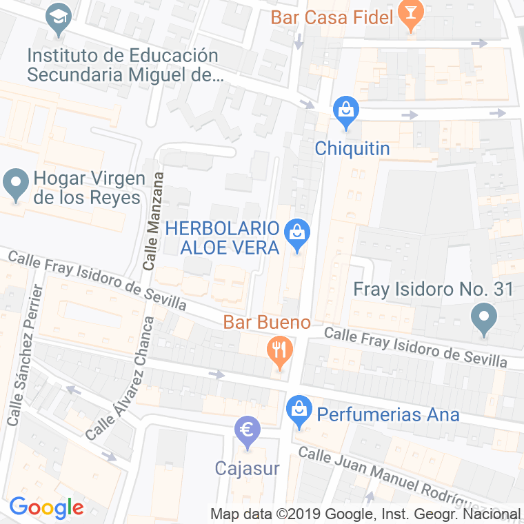 Código Postal calle Barriada Nuestra Señora Del Amparo en Sevilla
