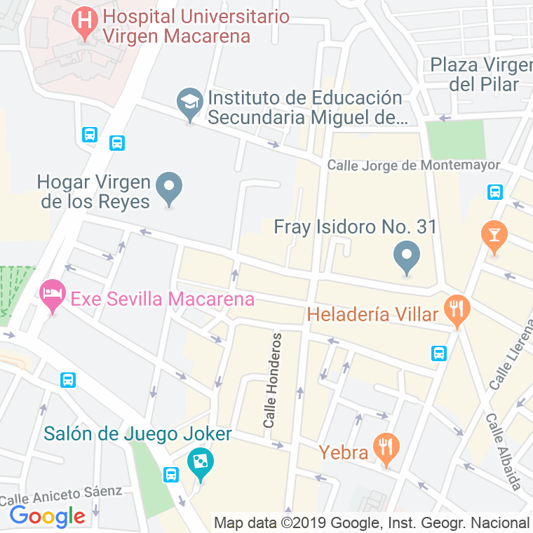 Código Postal calle Fray Isidoro De Sevilla en Sevilla