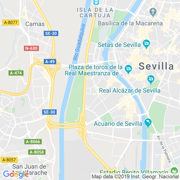 Código Postal calle Bernal Y Vidal, pasaje en Sevilla