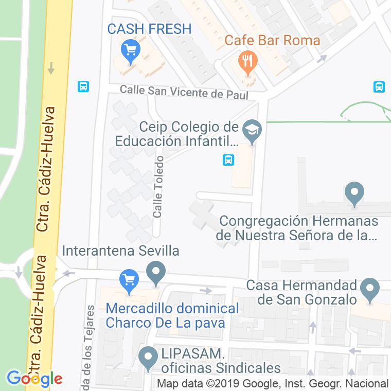 Código Postal calle Caceres en Sevilla