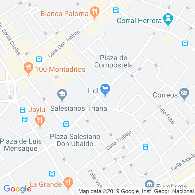 Código Postal calle Evangelista en Sevilla