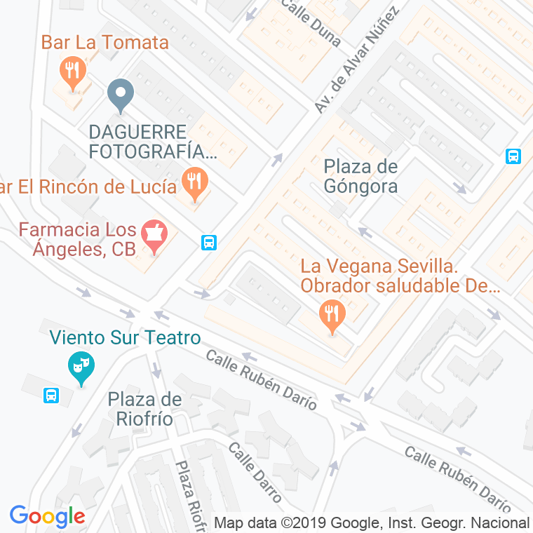 Código Postal calle Garcilaso De La Vega en Sevilla