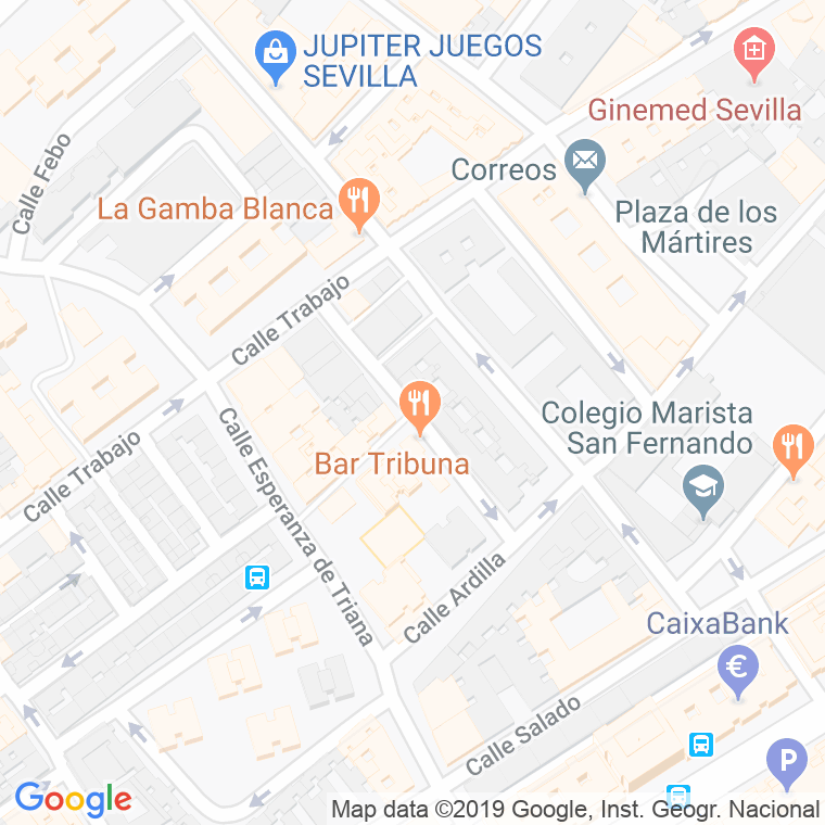Código Postal calle Granaderos en Sevilla