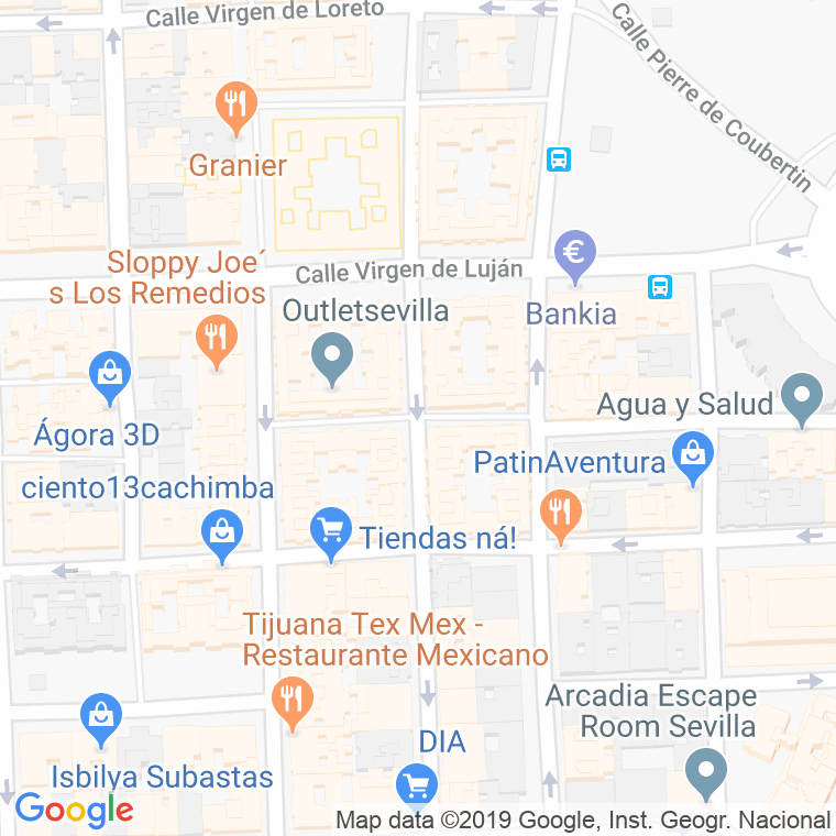 Código Postal calle Virgen De Araceli en Sevilla