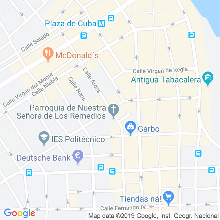 Código Postal calle Virgen De La Victoria en Sevilla