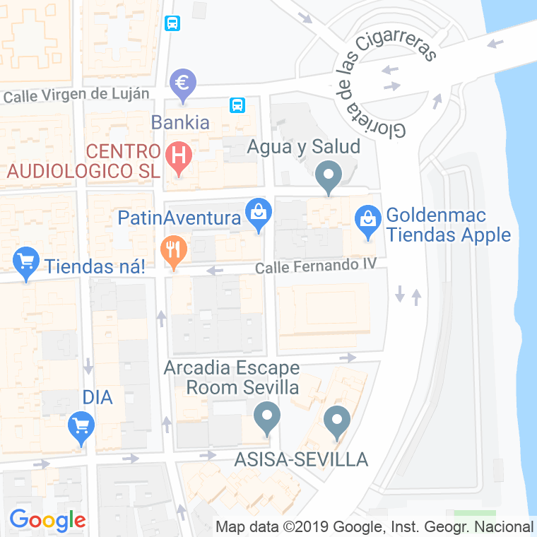 Código Postal calle Virgen De Montserrat en Sevilla