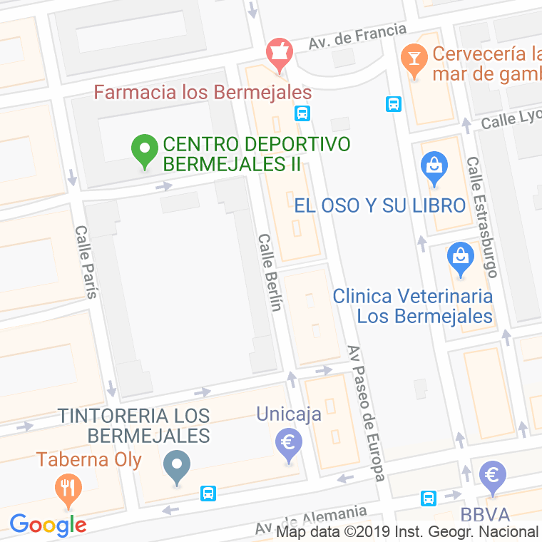 Código Postal calle Berlin en Sevilla