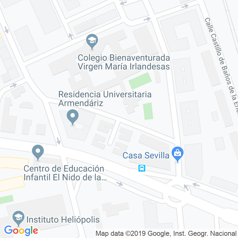 Código Postal calle Castillo De Encinasola en Sevilla