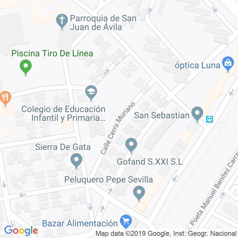 Código Postal calle Cerro Muriano en Sevilla