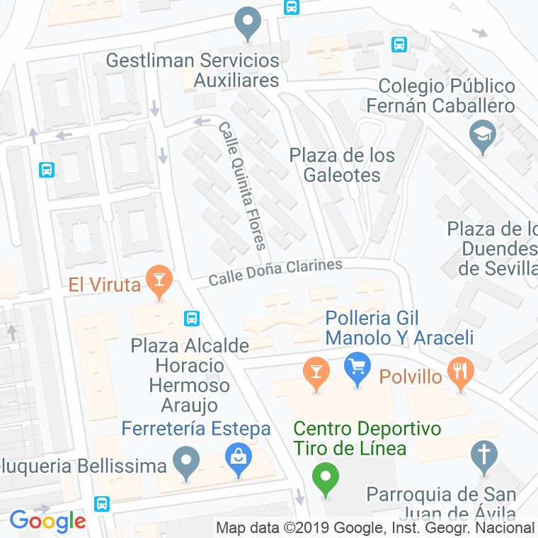 Código Postal calle Doña Clarines en Sevilla