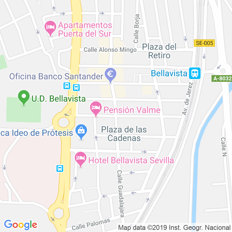 Código Postal calle Enamorados en Sevilla