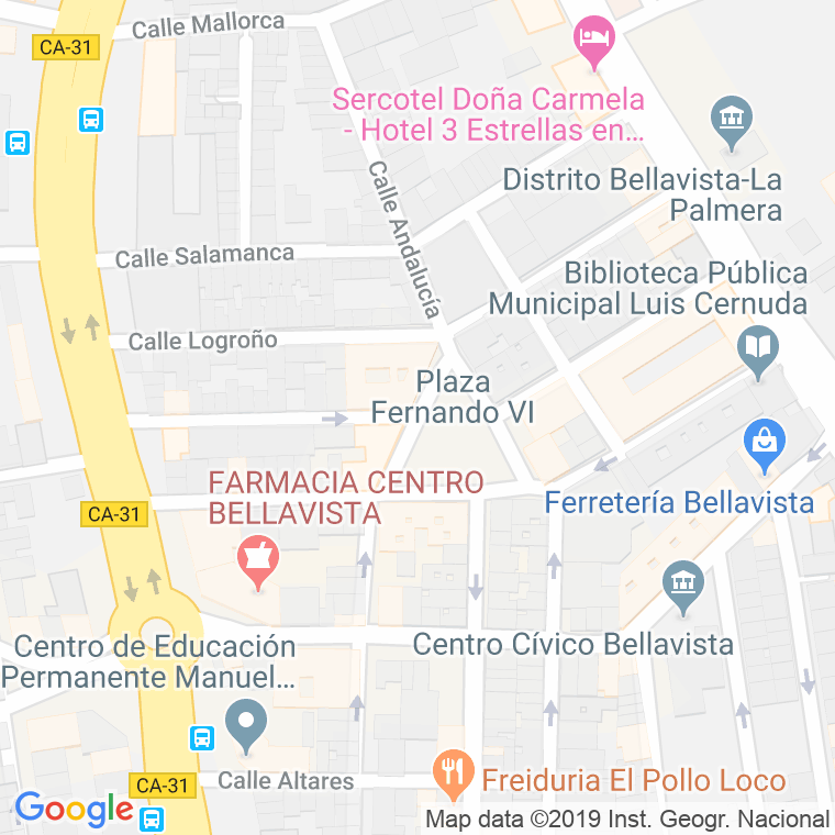Código Postal calle Fernando Vi, plaza en Sevilla