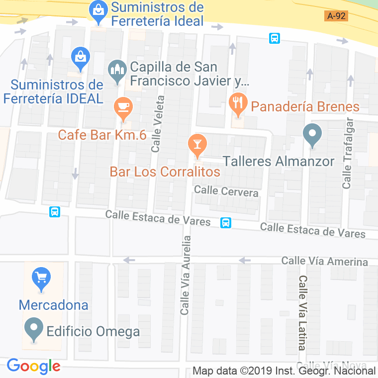 Código Postal calle Cervera en Sevilla