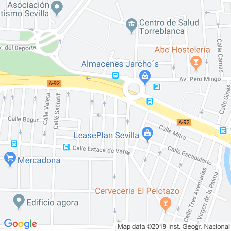 Código Postal calle Creus en Sevilla