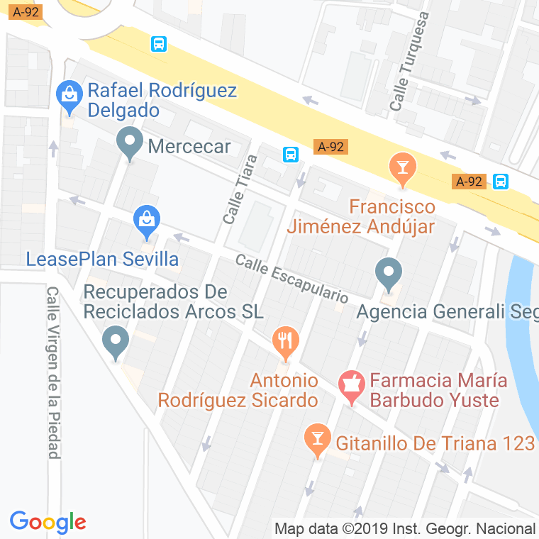 Código Postal calle Escapulario en Sevilla