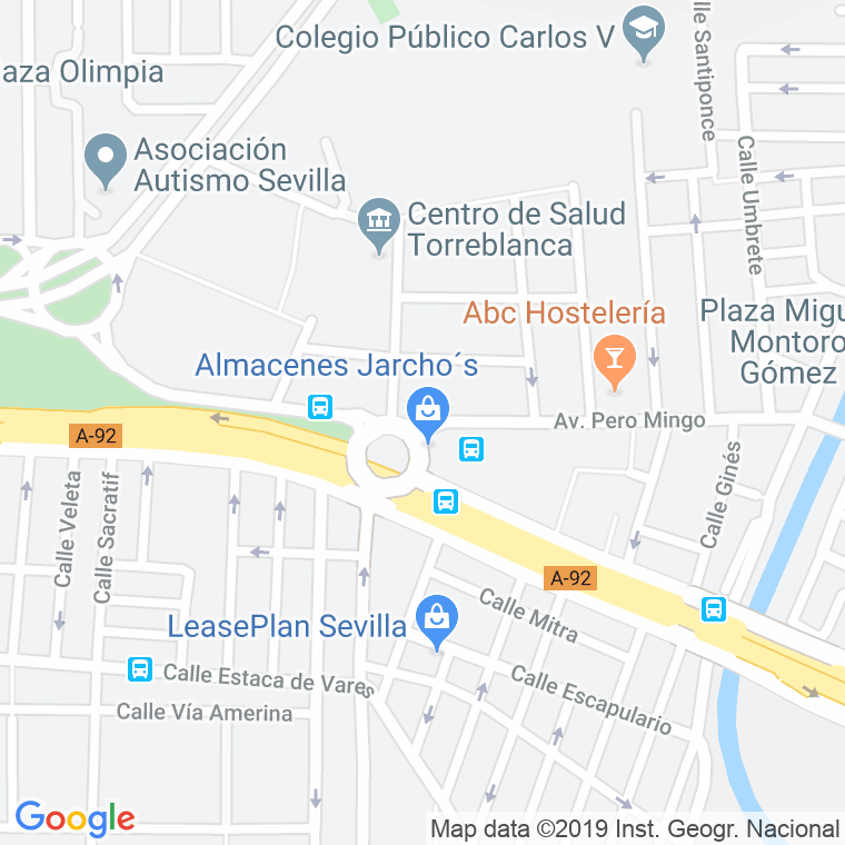 Código Postal calle Pero Mingo, avenida en Sevilla
