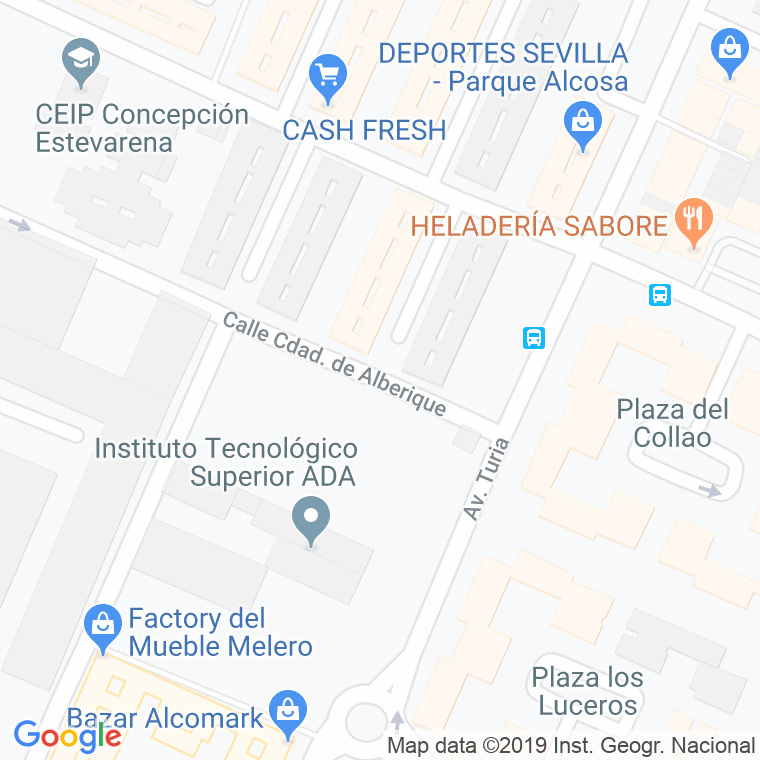 Código Postal calle Alberique en Sevilla
