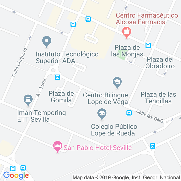 Código Postal calle Ong, Las en Sevilla