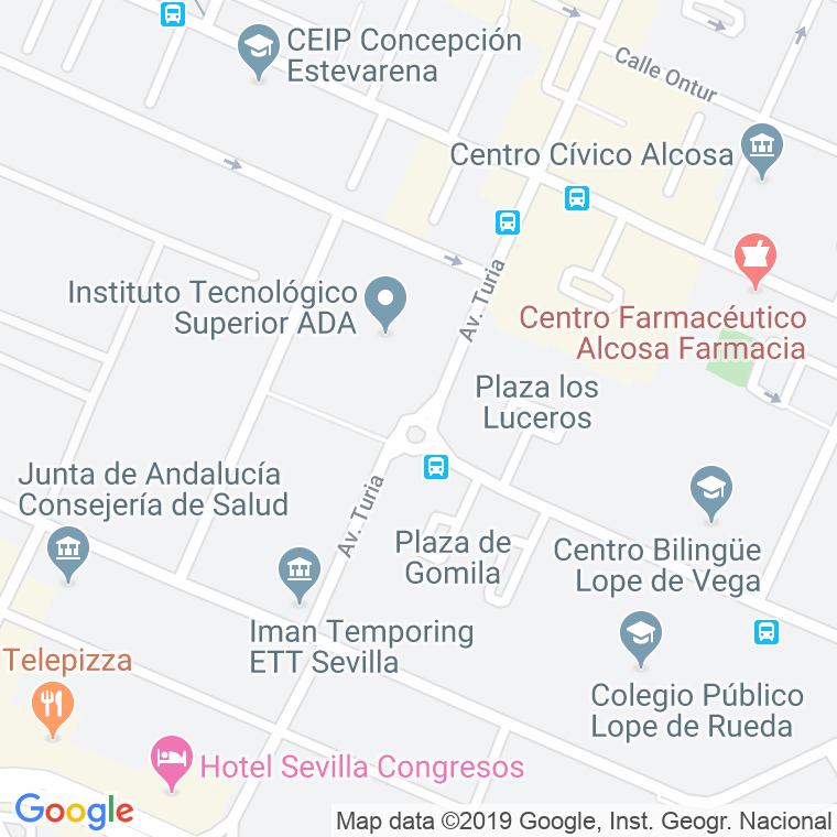 Código Postal calle Turia en Sevilla