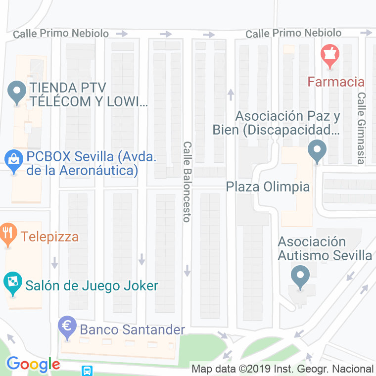 Código Postal calle Baloncesto en Sevilla
