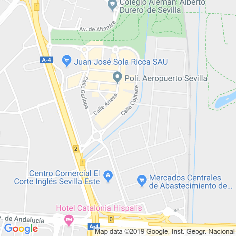 Código Postal calle Cojinete en Sevilla