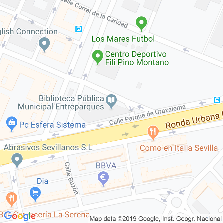Código Postal calle Entreparques en Sevilla