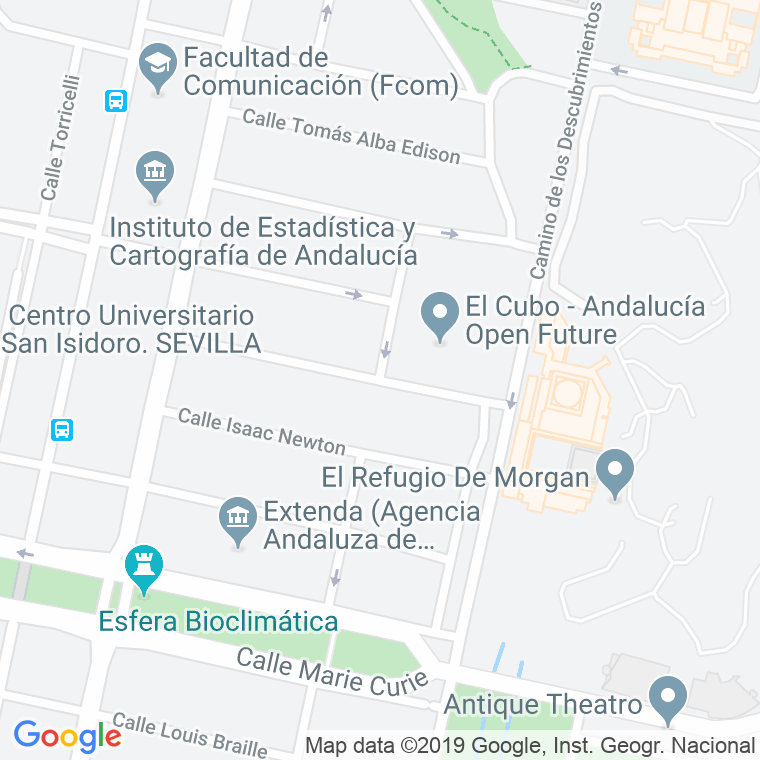 Código Postal calle Isaac Newton en Sevilla
