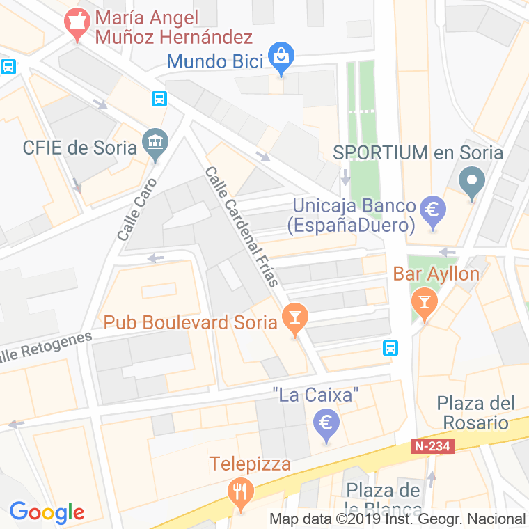 Código Postal calle Cardenal Frias en Soria