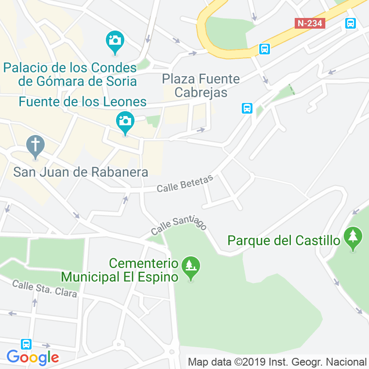 Código Postal calle Betetas, Los en Soria