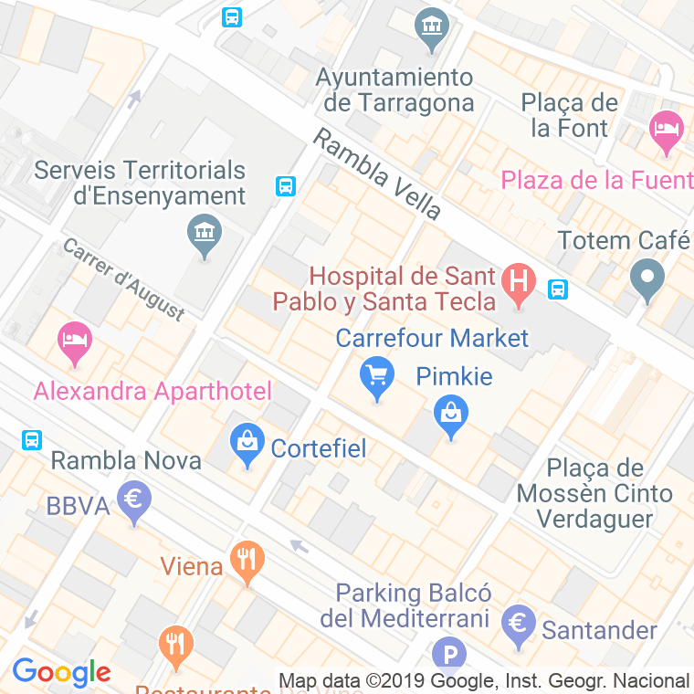 Código Postal calle Comte De Rius en Tarragona