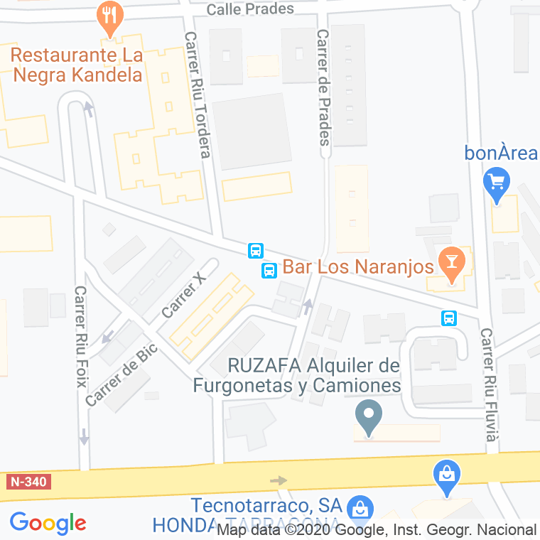Código Postal calle Ebre (Bloc El Pilar) en Tarragona