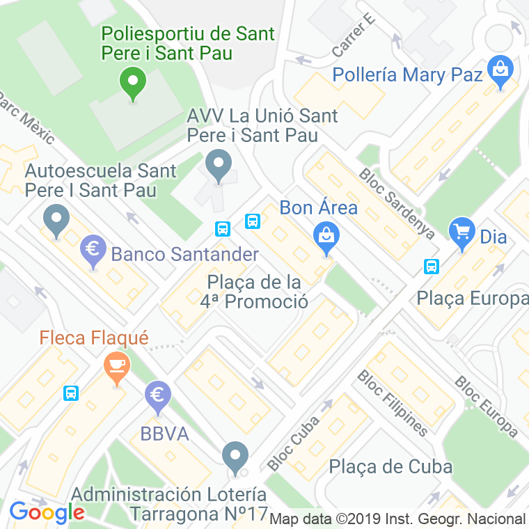 Código Postal calle Bolivia, bloc en Tarragona