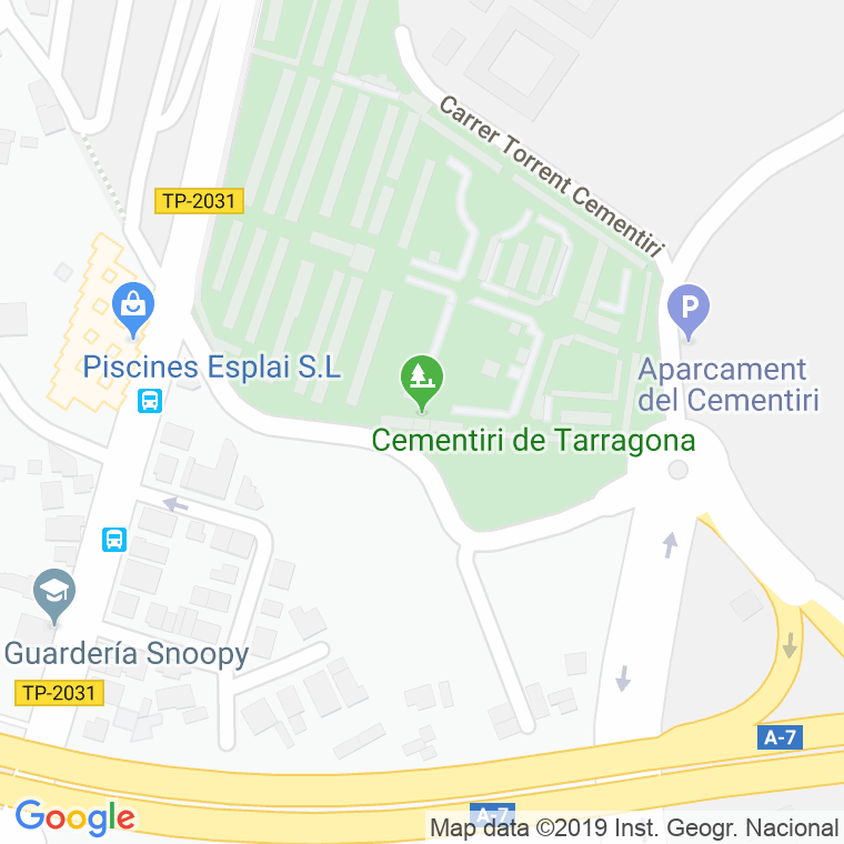 Código Postal calle Cementeri, cami en Tarragona